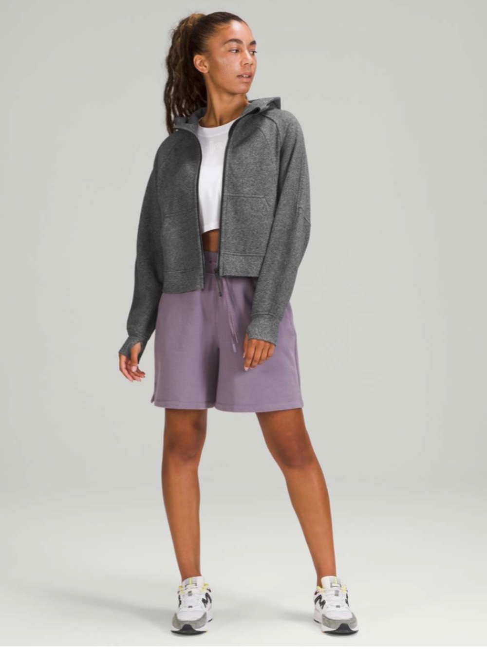 Lululemon Women's Scuba Oversized Full-Zip Hoodie in Heathered Speckled Black - Picture 2 of 3